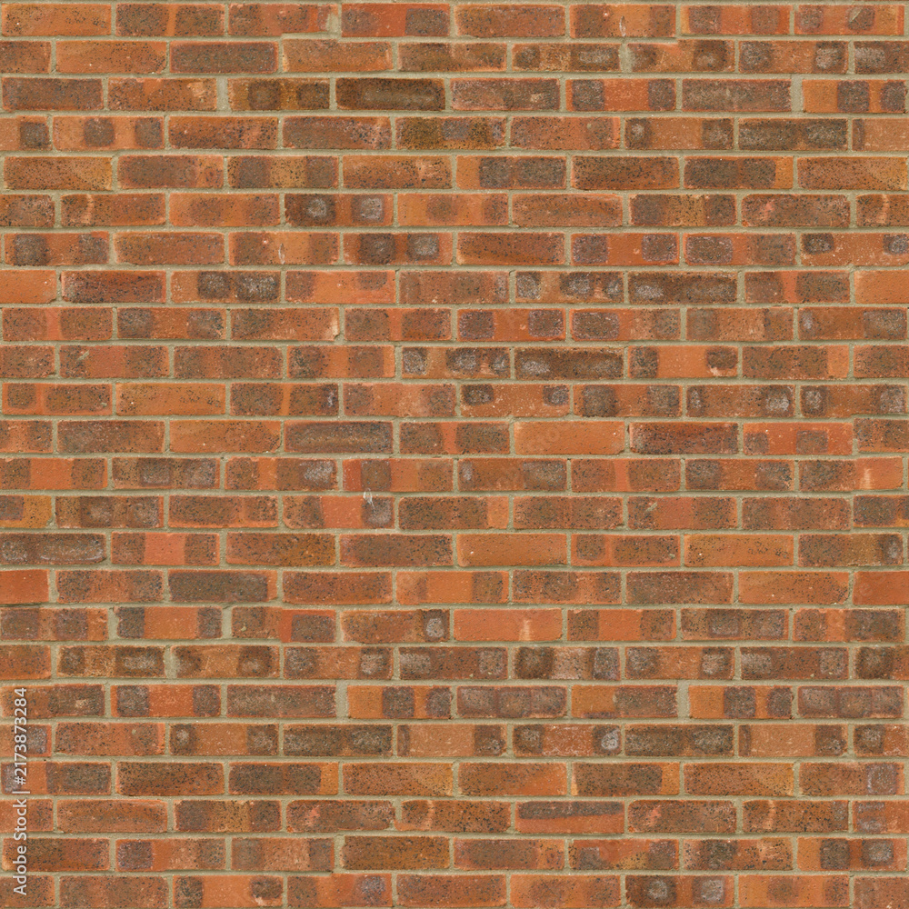 Obraz premium Rustic orange and red brick wall texture background with rough clay masonry building exterior brickwork background material construction architecture industrial weathered distressed seamless