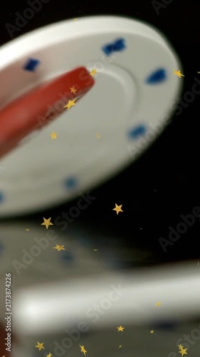 Animation of stars falling over chips