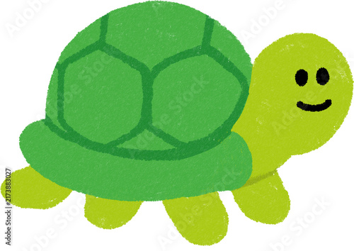 Cute Green Sea Turtle Reptile Flat Vector Illustration