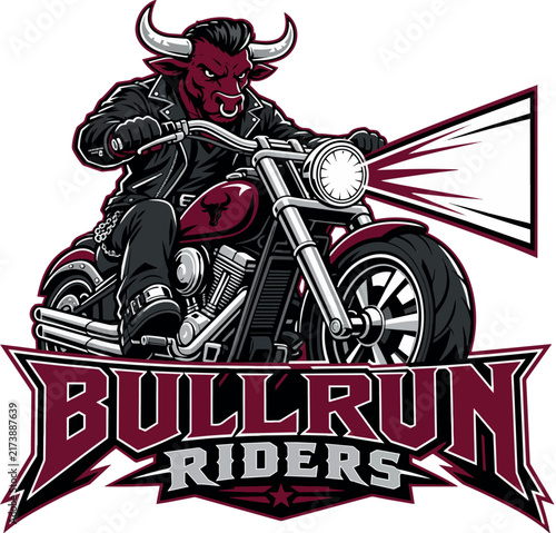 Photography Bull Run Riders: Bull Run Riders Heavyweight Chopper Club Logo