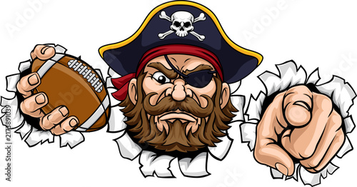 Pirate American Football Ball Sports Team Mascot