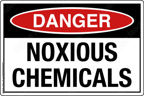 Canvas Print Danger Noxious Chemicals Safety Sign