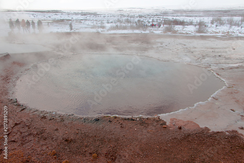 Obraz na płótnie Geysir, famous tourist route Golden Circle, Iceland