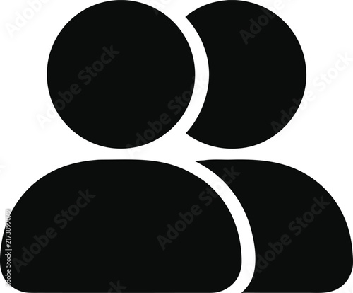 Two people user profile solid icon vector