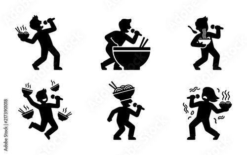 Singing Food Icons, Karaoke Meal Characters, Music Dining Figures, Vector Set for Entertainment and Culinary Themes