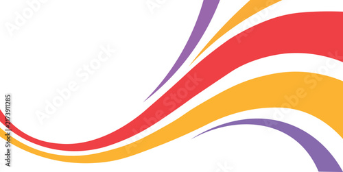 vibrant colorful wavy abstract banner vector background with red yellow purple smooth curves copy space