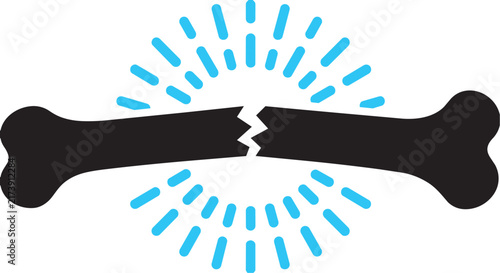 Symmetrical circular burst icon made of short blue rounded lines arranged in two arcs isolated on a black background for