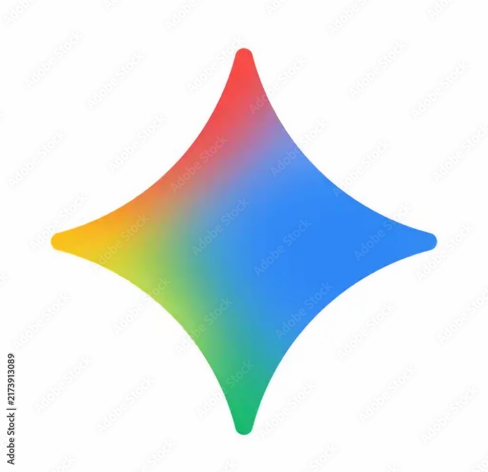 Obraz premium Abstract Four Point Gradient Shape on White Background.