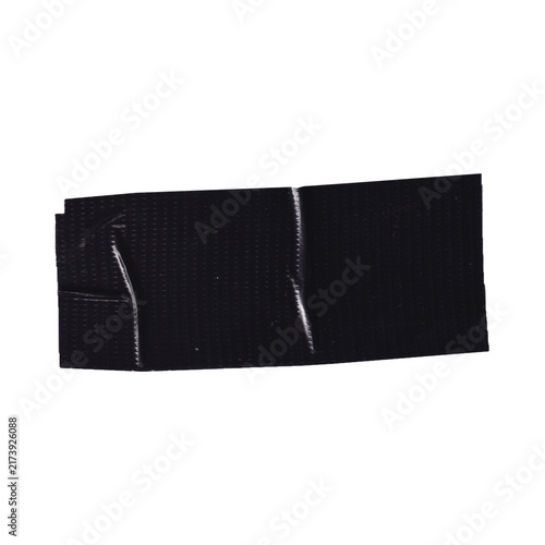 Cuadro en lienzo Black duct tape partially peeled revealing adhesive on transparent background