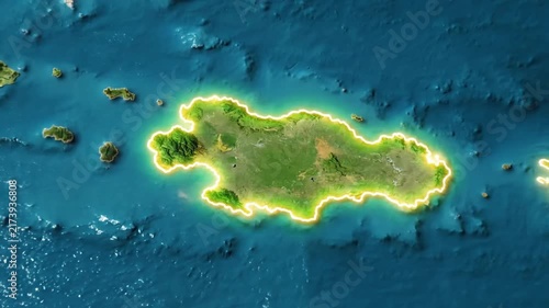 Earth Orbit Zoom to Caribbean Islands Animation