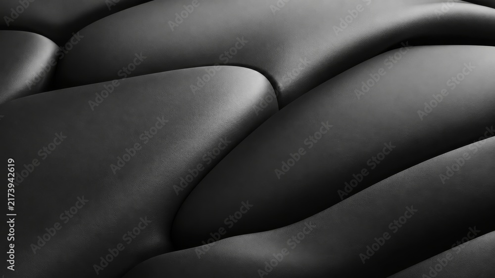 Obraz premium Premium black neoprene fabric with smooth tensioned waves and soft matte topographic texture