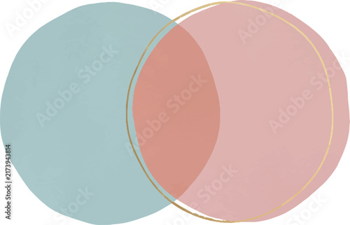 Modern intersecting circles in soft colors, perfect for branding, web design, or social media graphics. Minimalist and elegant design concept.