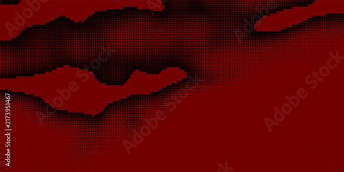 Red Black Pixel Halftone Abstract Background