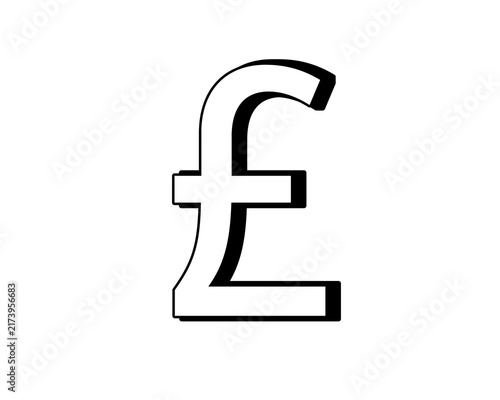 Konstfotografi Pound sterling symbol money currency white color 3d on transparent background