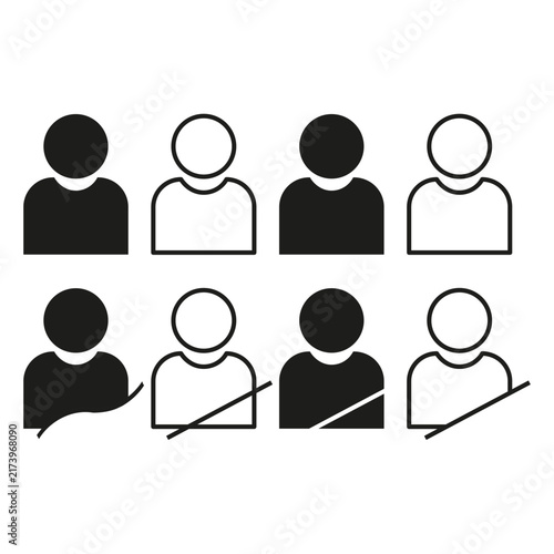 User avatar profile vector set features simple person shape. It represents creative team social.