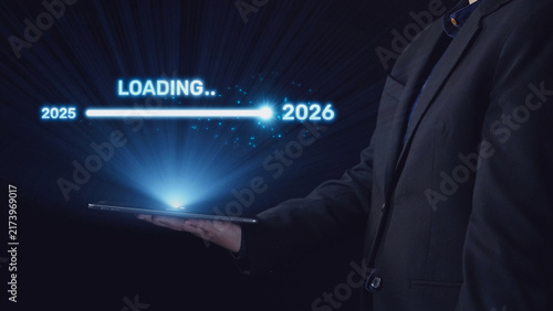 Fotografie Visualizing the shift from 2025 to 2026
