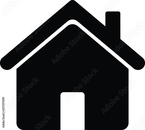 Simple house building real estate icon with building architecture residential