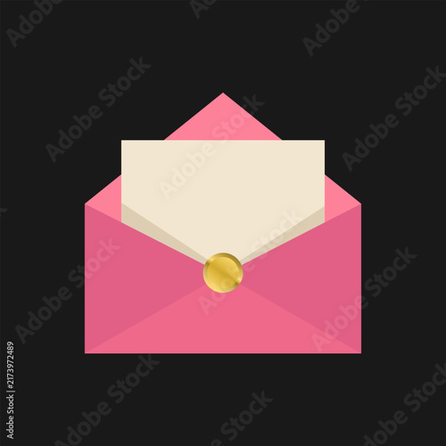 Open envelopes blank card illustration sign design vector