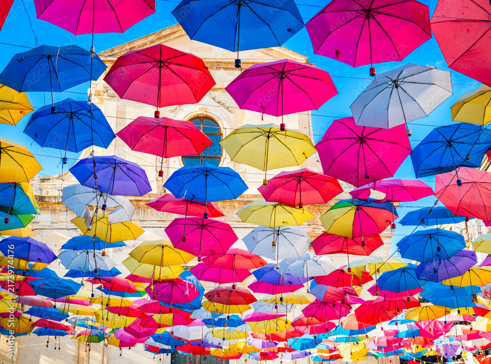 Obraz premium Strung up umbrellas in Catania, Italy 224