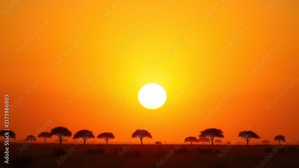 Fototapeta premium golden hour savanna herd