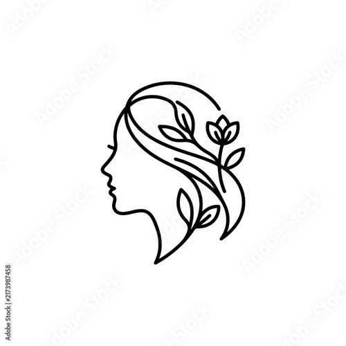 Black and white line art illustration of a swan with elegant feathers.