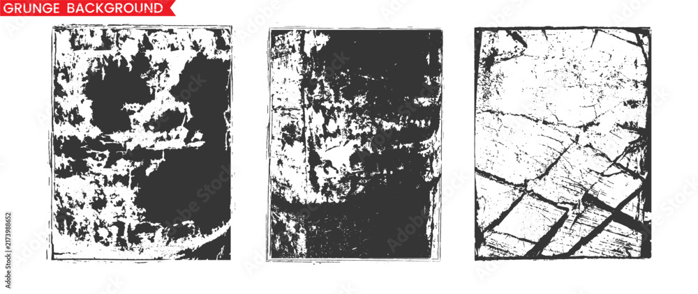 Obraz premium Abstract black and white grunge texture set