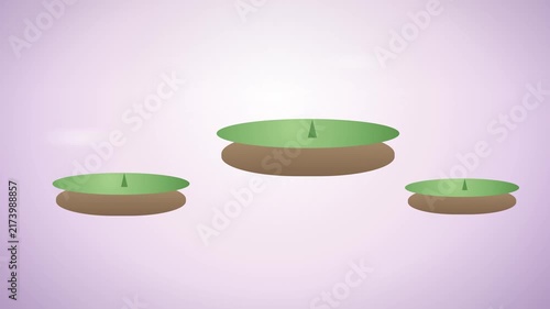 Animated Abstract Floating Platforms Graphic Loop On A Light Purple Background For Presentation Or Product Display