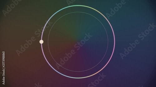 Abstract Rotating Gradient Color Wheel With A Moving Indicator Point On A Dark Background Loop