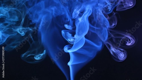 Blue Fluid Abstract Shape in Dark Studio