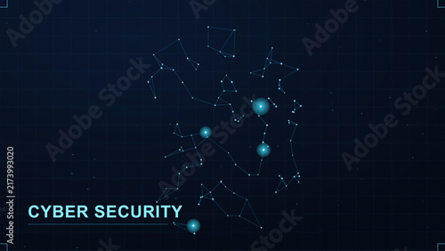 Cyber security digital network vector, abstract data protection technology background, global information safety concept illustration