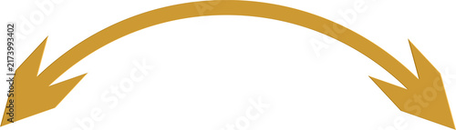Konstfotografi Two opposing golden arrows pointing downwards from an arc, symbolizing a cycle o