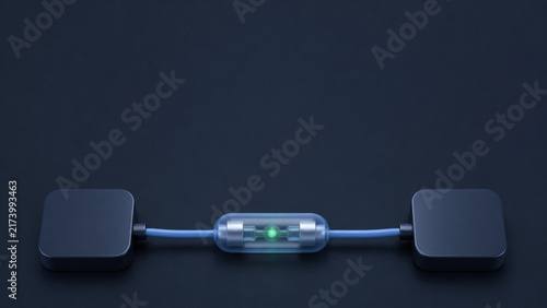 Naklejka Minimal 3D Encrypted Communication Between Nodes