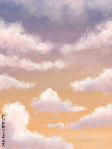 Pastel Pastel Sky Fluffy Clouds Landscape Wallpaper