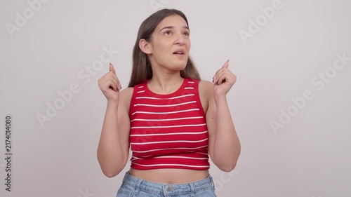 Indian Teenage Girl Counting on Fingers and Celebrating