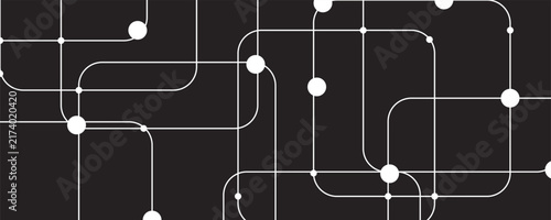 Abstract connect lines and dots circuit, simple technology graphic background, vector design network technology and connection concept.