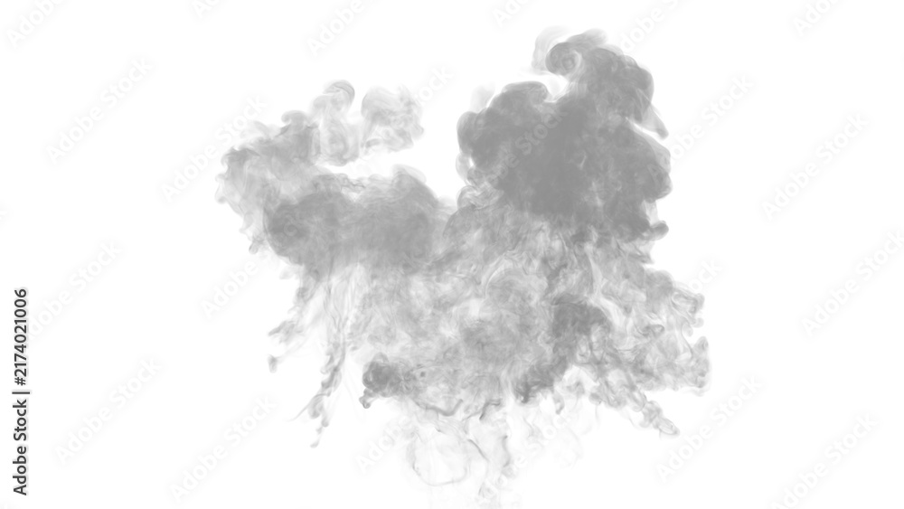Obraz premium Low rising white smoke clouds overlay, realistic ground fog mist or steam puffs isolated on transparent background