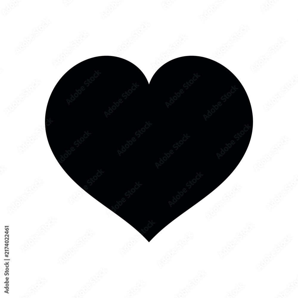 Obraz premium Solid Black Heart Symbol, Bold Love Icon Graphic Design.