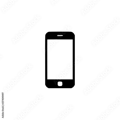 Smartphone icon. Solid black glyph of a smartphone for mobile phone and device.