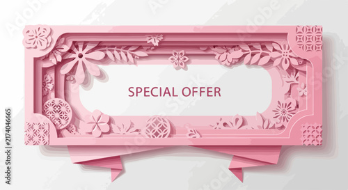 Pink Floral Frame Special Offer Banner