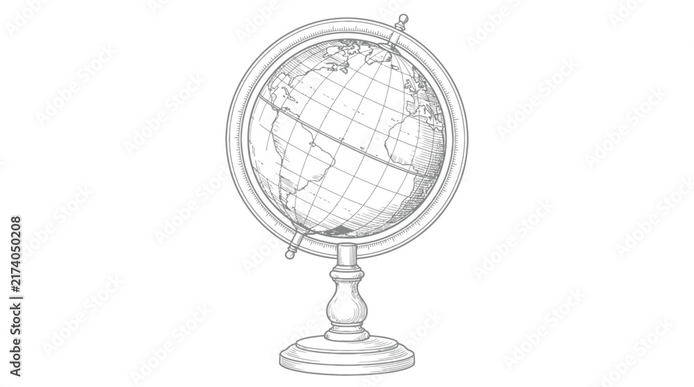 Fototapeta premium vintage globe isolated on white
