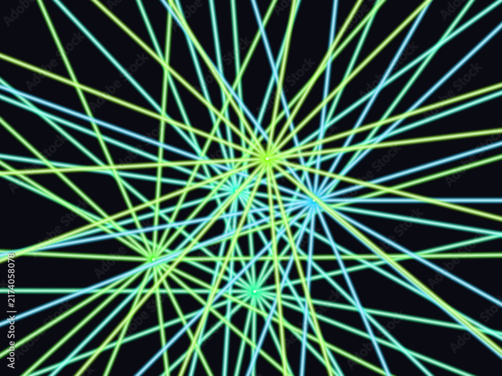 Fototapeta premium Converging Neon Laser Rays Futuristic Vector Wallpaper