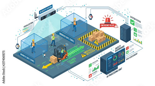 Smart Factory Automation with AI Monitoring and Safety Systems