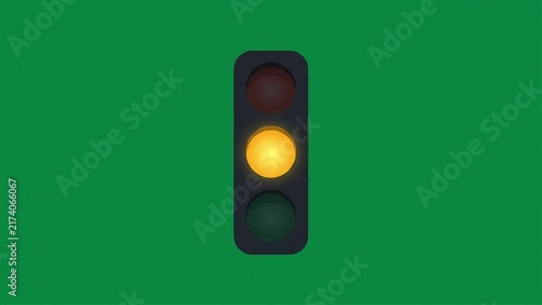 Simple Animated Traffic Light Cycling Red Green Yellow on Green Background