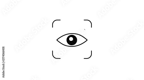Sensitive content warning eye icon animation isolated on background