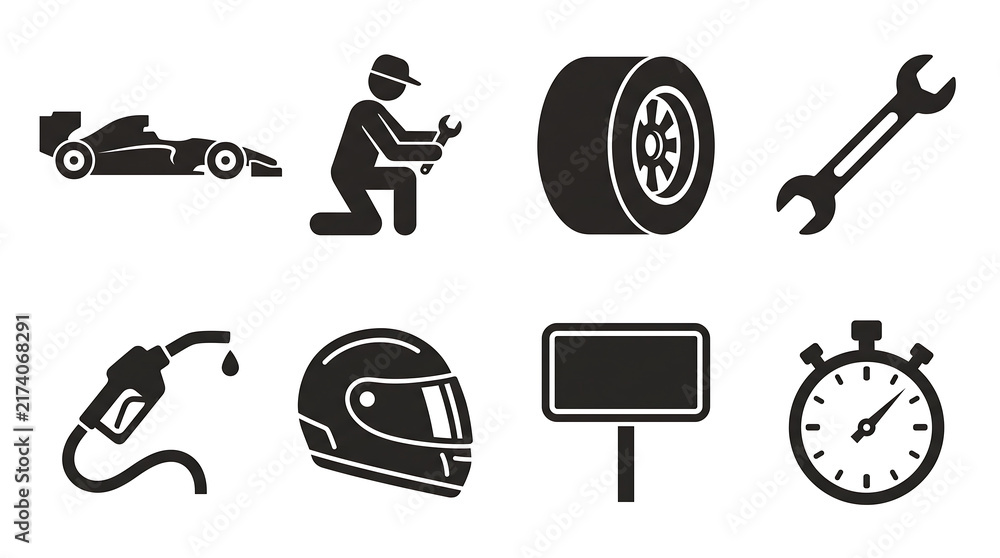 Fototapeta premium Formula 1 Racing Icons Set