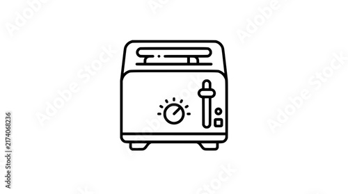 Modern Digital Bread Toaster Line Icon Front View