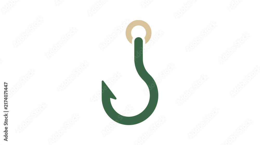 Fototapeta premium Fishing Hook Isolated Transparent Background