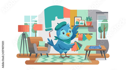 Creative Bird Designer Chooses Colors For Room Renovation