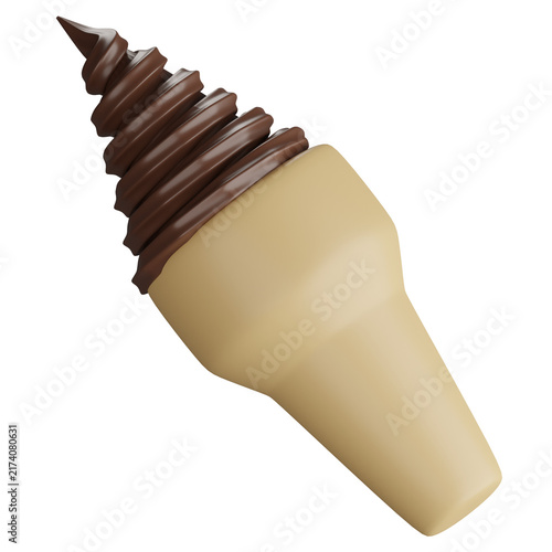 3D Icon Ice Cream with soft color and simple object