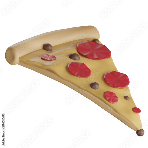 3D Icon Pizza with soft color and simple object